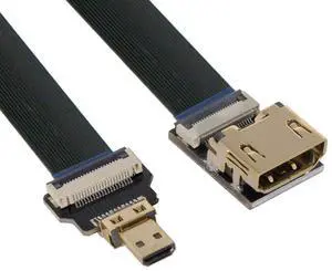 Vszerda HDMI to Micro HDMI Cable CYFPV HDMI Female to Micro HDMI Male Extension FPC Flat Cable 1080P for FPV HDTV Multicopter Aerial Photography