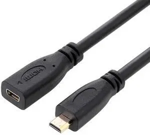 Vszerda 30cm HDMI 1.4 Type D Micro HDMI Male to Micro HDMI Female HDMI Extension Cable
