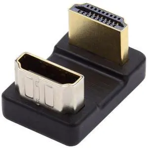 Vszerda HDMI Male to HDMI Female 4K@60Hz 180 Degree UP Angled Extension Adapter Converter Connector
