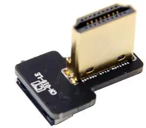 Vszerda FPC 20Pin HDMI Flat Male 90 Degree Left Angled Connector for Ribbon Cable,Raspberry Pi, GoPro,Mini Display, Drone, Camera, Gimbal