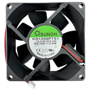 for SUNON KD1208PTS1 Cooling Fan 12V 2.6W 8CM 8025 2-Wire Chassis Power Supply Cooling Fan KD1208PTS1