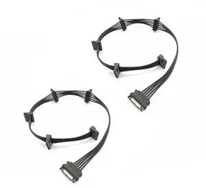 Vszerda 2 Pack 15 Pin SATA to 5 SATA Power Splitter Extension Cable for HDDSSD - 21 Inches
