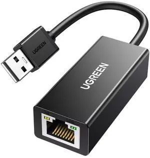 UGREEN USB to Ethernet Adapter, 10/100 Mbps Network Adapter, with AX88772D Chip, RJ45 Wired LAN Dongle for Laptop, Compatible with Nintendo Switch MacBook Chromebook Windows macOS Linux (Not for Wii)