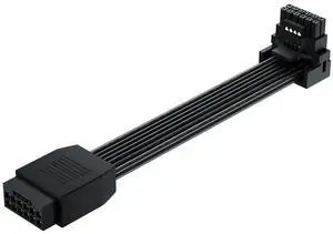 Vszerda PCI-e 5.0 12VHPWR 16Pin Right Angle Adapter Female to Male Extension Cable, 16AWG 600W 12VHPWR 90 Degree Adapter for Graphic Card GPU 12+4pin RTX 3090Ti 4070Ti 4080 4090 (Type A)
