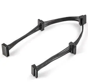 BUCIER SATA Power Splitter: 15 Pin to 4 SATA 4X Serial ATA Power Adapter Splitter Cable for HDD, SSD, Optical Drives - 40cm