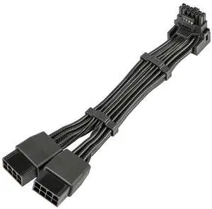 Vszerda  12VHPWR 90 Degree Adapter to 2X 8Pin: 16AWG 16 PIN GPU Right Angle PCI-E 5.0 Extension for for Graphic Card GPU 12+4pin RTX 3090Ti 4070Ti 4080 4090 (Type A)