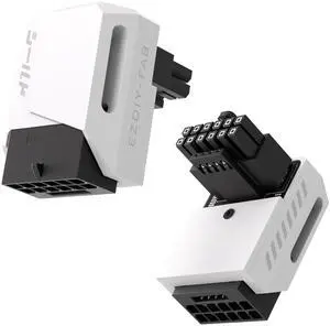 Vszerda PCIe 5.1 Adapter - 600W 12+4pin,16pin 12VHPWR GPU Power Connector,12V-2x6 GPU Adapter,90 Degree Right Angle - Compatible with RTX 3090Ti, 4070Ti, 4080, 4090 GPU - STD Type, White, 1 Pack