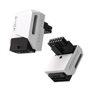 Vszerda PCIe 5.1 Adapter - 600W 12+4pin,16pin 12VHPWR GPU Power Connector,12V-2x6 GPU Adapter,90 Degree Right Angle - Compatible with RTX 3090Ti, 4070Ti, 4080, 4090 GPU - RVS Type, White, 1 Pack