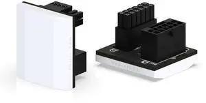 12VHPWR 12+4 Pin Angle Connector Power Adapter Slim Type for RTX40' Series Graphics Card, Supports 600W Output, Comptatible to RTX4090,4080,4070ti -180 Degrees STD Type- White-1 Pack