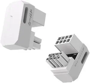 Vszerda Shield Series 8-Pin PCIe GPU Power Adapter,180-Degree U-Turn Angled Connector, Aluminum Design for Graphics Cards  Reverse Type,White-2 Pack