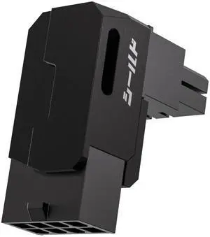 Vszerda Shield Series 8-Pin PCIe GPU Power Adapter,90-Degree Angled Connector, Aluminum Design for Graphics Cards  Standard Type,Black-1 Pack