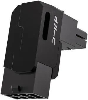 Vszerda Shield Series 8-Pin PCIe GPU Power Adapter,90-Degree Angled Connector, Aluminum Design for Graphics Cards  Reverse Type,Black-1 Pack