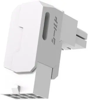 Vszerda Shield Series 8-Pin PCIe GPU Power Adapter,90-Degree Angled Connector, Aluminum Design for Graphics Cards  Standard Type,White-1 Pack