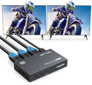 MT-VIKI HDMI Splitter 4K@60Hz, HDMI Splitter 1 in 2 Out, RGB 4:4:4, HDMI2.0b, HDCP2.2, 18Gbps, Full UHD Distributor for PS4 Fire Stick HDTV