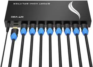 MT-VIKI 4K 1x8 HDMI Splitter 1 in 8 Out, 8 Port Powered HDMI Splitter Multi Monitor Outputs 3D 4Kx2K@30Hz for Projector, HDTV MT-VIKI 4K 1x8 HDMI Splitter 1 in 8 Out, 8 Port Powered HDMI Splitter Multi Monitor Outputs 3D 4Kx2K@30Hz for Projector, HDTV