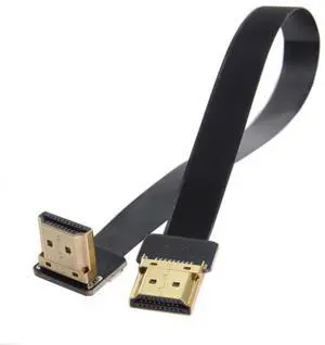 Vszerda FPV HDMI Male to Up Angled 90D HDMI Male HDTV FPC Flat Cable for FPV HDTV Multicopter Aerial Photography (0.2m)