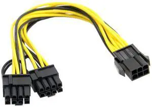 Vszerda ATX 6Pin Male to Dual 8Pin & 6Pin Female PCI-E PCI Express Video Graphics Card Extension Splitter Power Cable