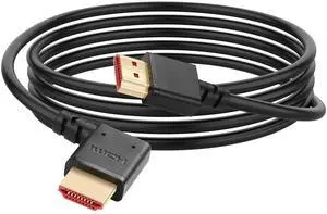 Vszerda 8K HDMI 2.1 Right Angle Cable 6.6FT 90 Degree 48Gbps High Speed HDMI Male to Male Cable for 4K@120Hz 8K@60Hz 2K@240Hz (Left Angle)