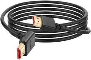 Vszerda 8K HDMI 2.1 Right Angle Cable 6.6FT 90 Degree 48Gbps High Speed HDMI Male to Male Cable for 4K@120Hz 8K@60Hz 2K@240Hz (Down Angle)