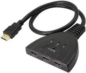 Vszerda 3 Port HDMI SwitchHDMI Switch 3 in 1 Out with HDMI Cable1080P HDMI Splitter Manual HDMI Switcher Plug & Play - Manual HDMI Switcher