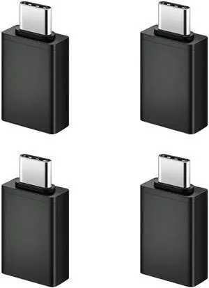 USB C to USB 3.0 Adapter Cable 4 Pack, USB Female to USB C Male Adapter Fast Charging for Charger, USB-C to UAB A Converter for MacBook pro Laptop PC iMac iPad air and More Type c Device