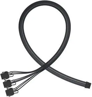 Vszerda PCI-e 5.0 16-Pin (12+4) to 3x8 PCI-E Sleeved Extension Cable, 12VHPWR 16AWG PSU Extension Cable for GPU 3090Ti & RTX 4080 4090