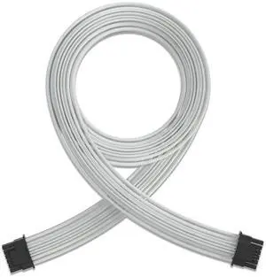 Vszerda PCI-E5.0 12VHPWR 16Pin(12+4P) Sleeve Modular Cable, 16 AWG Male to Male Power Cable for RTX 3090Ti 4080 4090 (White)