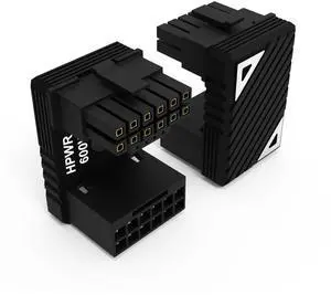 Vszerda 12VHPWR 12+4 Pin Angled Connector, PCI-e 5.0 16 Pin GPU 180 Degree Angled Adapter, U Turn Power Adapter for RTX40' Series Graphics Card (Connector Z Black)