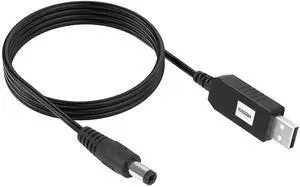 Vszerda DC 5V to DC 9V USB Voltage Step Up Converter Cable 1M/3.3FT USB to DC 5.5 x 2.1mm Convert Cable Max Current 800mAh for Fan Led Light Router Speakers(5-9V)
