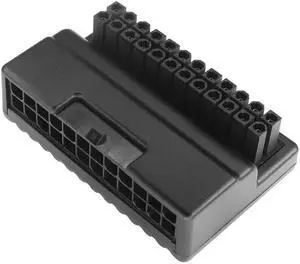 Vszerda  90 Degree ATX 24Pin Adapter 24Pin ATX Male to Female Power PSU Port 90-Degree Adapter Board for Desktop Motherboard Power Supply
