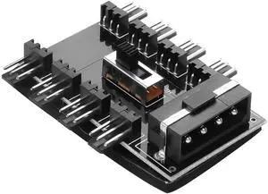 Vszerda 3 Pin Chassis Fan Hub, 12V 1 to 8 Multi Way Computer Cooling Fan Splitter Controller Hub for PC Desktop Computer MotherboardIDE 4Pin