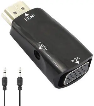Vszerda HDMI to VGA Adapter1080P HDMI Male to VGA Female Converter with Audio Compatible with Monitor, Laptop, Computer, PC, Desktop, Projector, HDTV, Chromebook, Ultrabooks and More