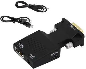 Vszerda VGA to HDMI Adapter 1080P VGA Male to HDMI Female Converter (Cable)