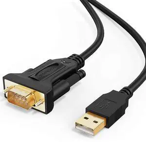 CableCreation USB to RS232 Cable (FTDI Chipset), 3 Feet RS-232 Male DB9 Serial Converter Cable for Windows 11, 10, 8.1, 8,7, Vista, XP, 2000, Linux, Mac OS X,1M / Black