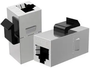 RJ45 Coupler Female to Female, Ethernet Coupler, 10-Pack Shielded Inline Modular Coupler for Cat6 8P/8C Ethernet Cable Extender Adapter