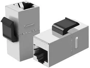 Vszerda RJ45 Coupler Female to Female, Ethernet Coupler, 5-Pack Shielded Inline Modular Coupler for Cat6 8P/8C Ethernet Cable Extender Adapter