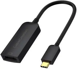 USB C to DP Adapter 4K@60Hz, USB C to DisplayPort Adapter, Compatible with iPhone 16 15 Pro Max Plus, MacBook Pro Air, Mac Mini, iPad Pro, XPS, Galaxy, Rift S, Black