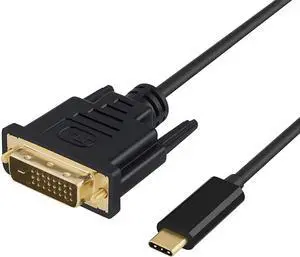 USB C to DVI Cable 6 FT, USB Type C to DVI Cord, Compatible with MacBook Pro 2019/2018, Surface Book 2, Pixel, XPS 13/15, Yoga 920/910, Galaxy S22, S10+,Surface Pro