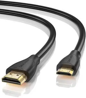 Mini HDMI to HDMI Cable, High Speed 4K 60Hz HDMI Adapter Male to Male, Compatible with Camera, Camcorder, Laptops, Graphics Card, HDTV, Tablet, EOS RP/EOS 7D Mark II/XA40, 3FT