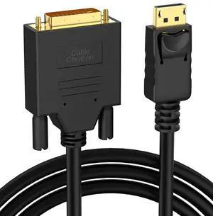 Active DisplayPort to DVI Cable, 6FT DP to DVI-I Cord, Eyefinity Support Multi-Screen, Black