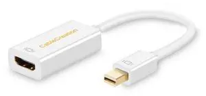 4K Mini DisplayPort to HDMI Adapter Mini DP(Thunderbolt Port Compatible) to HDMI AV HDTV Male to Female Adaptor for Mac Book Imac, White Color