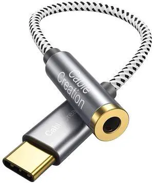 USB C to 3.5mm Audio Adapter, Type C to Headphone Adapter, USB C to Aux 24bit/96kHz HiFi DAC Cable for iPhone 16 15 Pro Max/15 Pro/15 Plus, iPad, Galaxy S24 S23 Ultra, Pixel 9, 0.33 ft