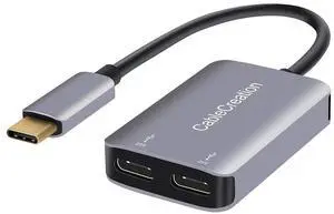 USB Type C Splitter, 2-in-1 USB C Audio Adapter and PD Fast Charging, Type C Aux Dongle Compatible with iPad, MacBook, iPhone 16 15 Pro Max Plus, Galaxy S24/S23/S22+, Pixel 9/8/7+, Grey