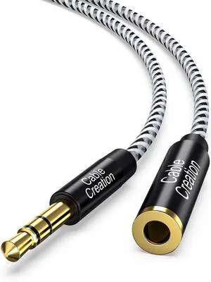 3.5mm Headphone Extension Cable,  3.5mm Male to Female Stereo Audio Cable Adapter with Gold Plated Connector, 15 Feet