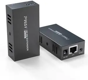 Vszerda 4K@60Hz HDMI Extender Over Ethernet (Cat7/Cat6/Cat5e) up to 200ft/330ft - Ultra HD Signal, Seamless Transmission, EDID and POE Support (Transmitter & Receiver)