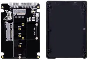 Vszerda Combo M.2 NGFF B-Key & mSATA SSD to SATA 3.0 Adapter Converter Case Enclosure with Switch