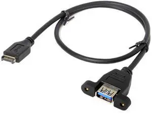 Vszerda USB 3.1 Front Panel Header to USB 3.0 Type-A Female Extension Cable 50cm Panel Mount Type