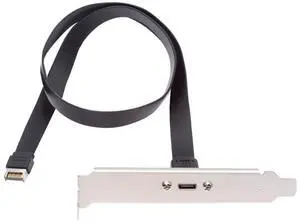 Vszerda 20Gbps USB 3.2 20Pin Front Panel Header Type-E IDC to USB-C Type-C Female Extension Cable with Panel Mount Screw