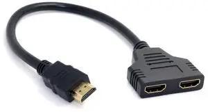 Vszerda HDMI Male to 2 HDMI Female 1 in 2 Out Splitter Cable Adapter Converter