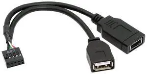 Vszerda USB 2.0 9Pin 10Pin Mainboard Header Male to Dual Type-A&USB 3.1 Front Panel Socket Key-A Type-E Extension Cable 0.15M Vszerda USB 2.0 9Pin 10Pin Mainboard Header Male to Dual Type-A&USB 3.1 Front Panel Socket Key-A Type-E Extension Cable 0.15M